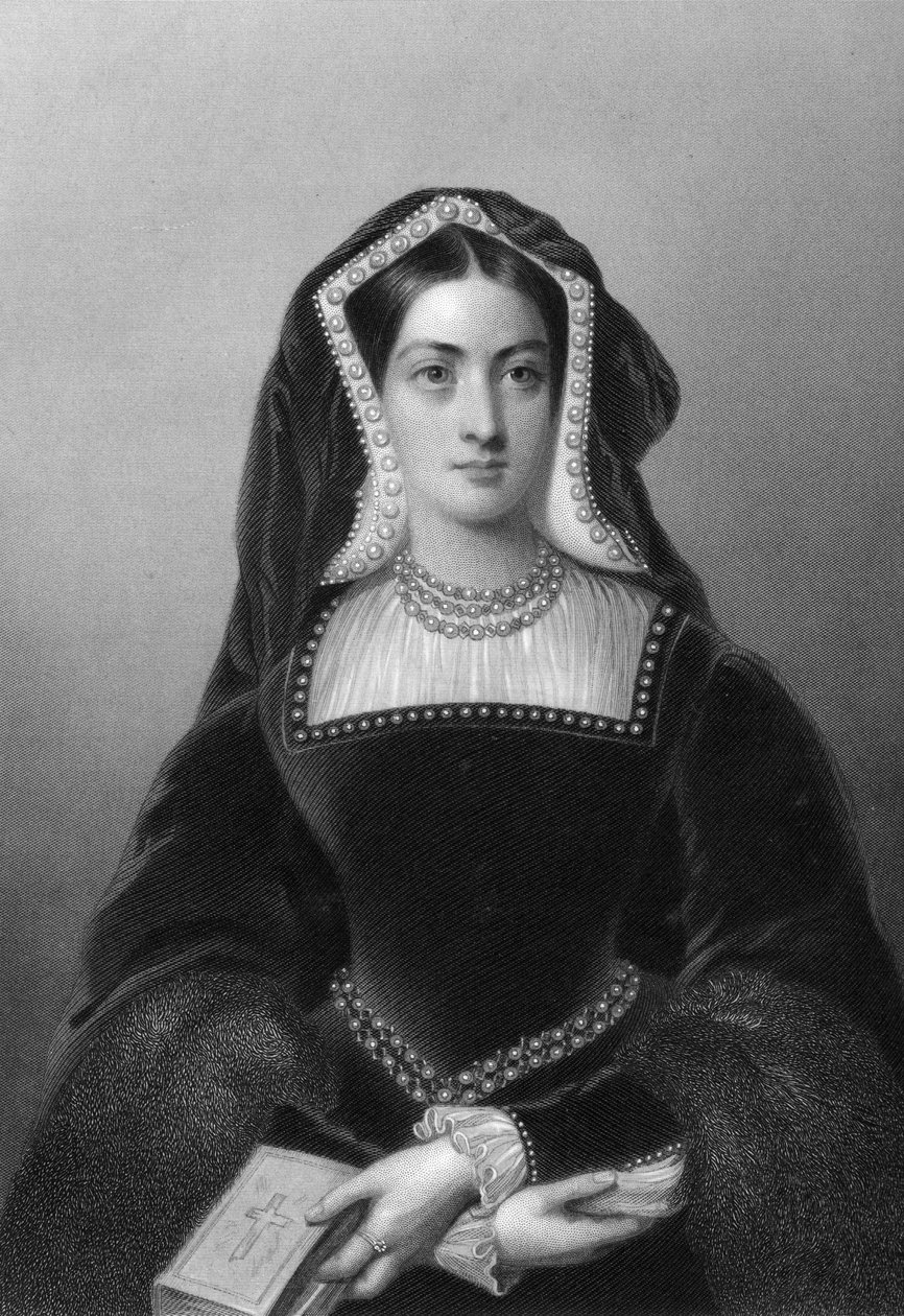 Katarina av Aragon 1485-1536, kung Henrik VIIIs första fru, 1851. av J. W. Knight