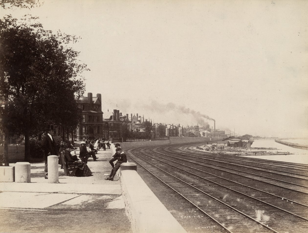 Vy över 35th Street med utsikt mot norr, Chicago, ca 1888 av J. W. Taylor