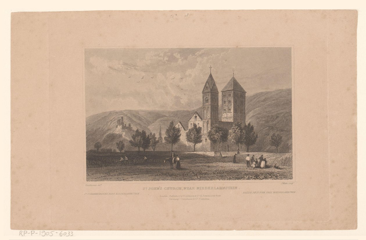 Utsikt över Johanniskirche, nära Lahnstein St. John