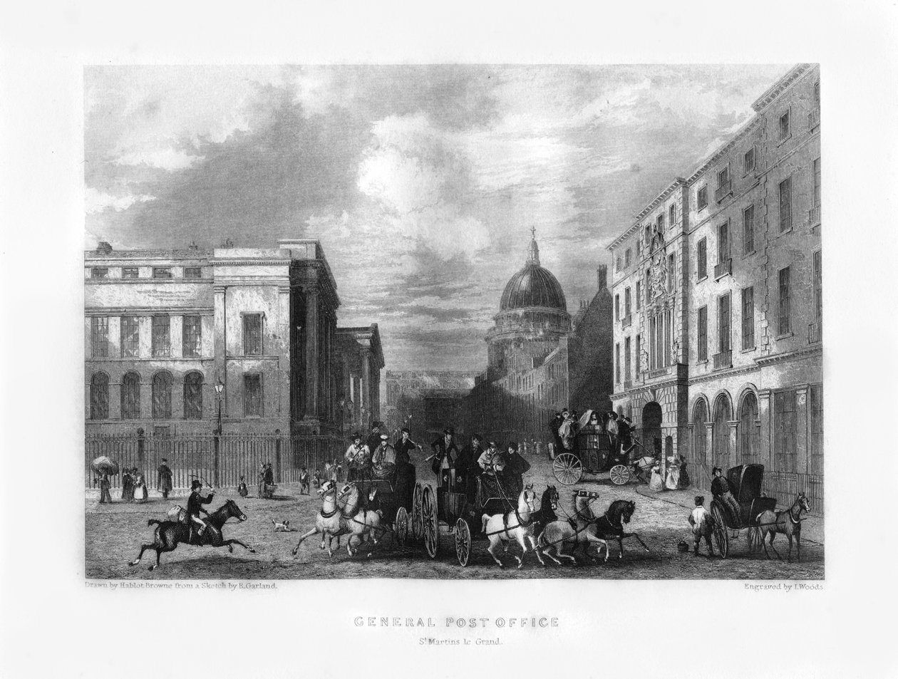 General Post Office, London, 1800-talet. av J. Woods