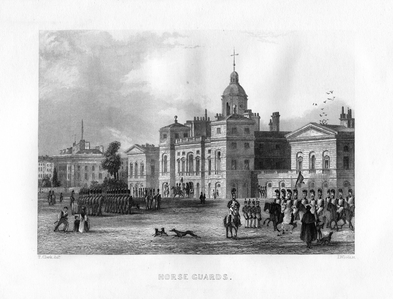 Horse Guards, London, 1800-talet. av J. Woods
