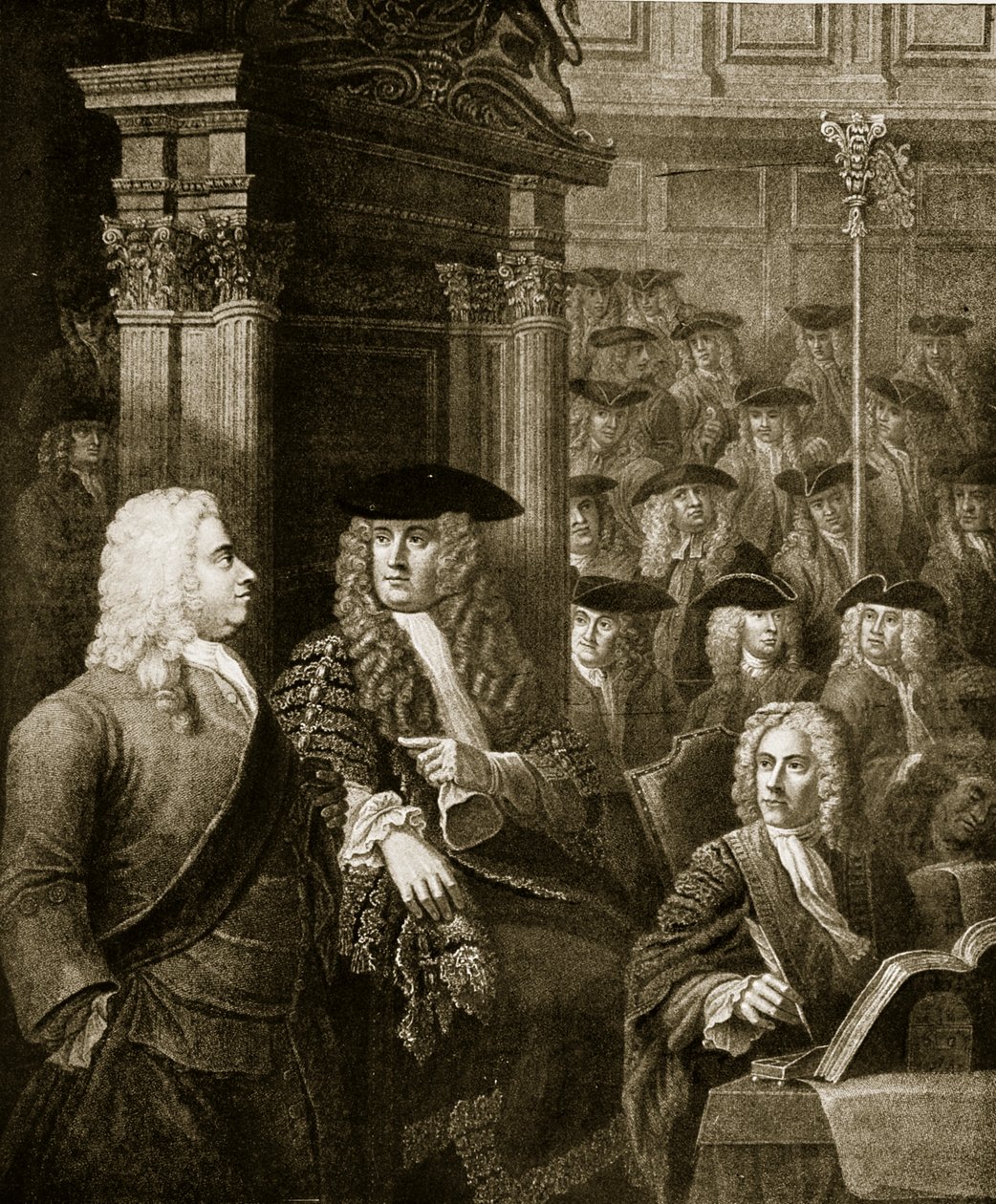 Underhuset under Walpoles tid, illustration från "Hutchinson