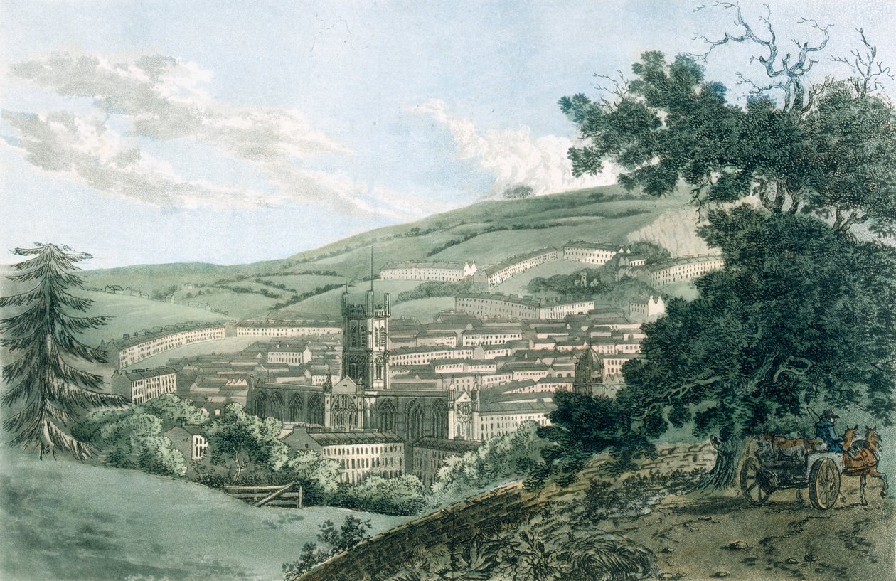 Bath, från den privata vägen som leder till Prior Park, från 