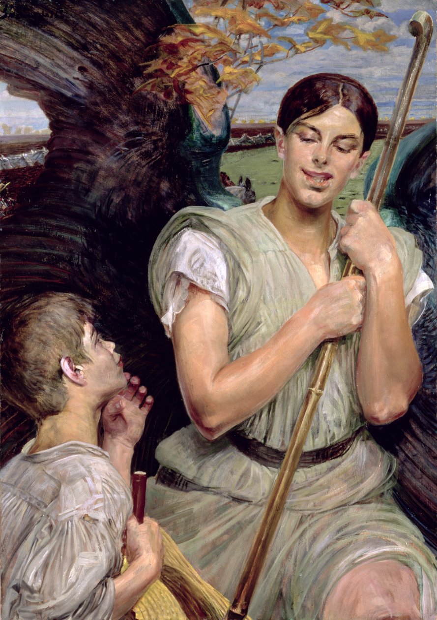 Ängel och herdepojke, 1911 av Jacek Malczewski