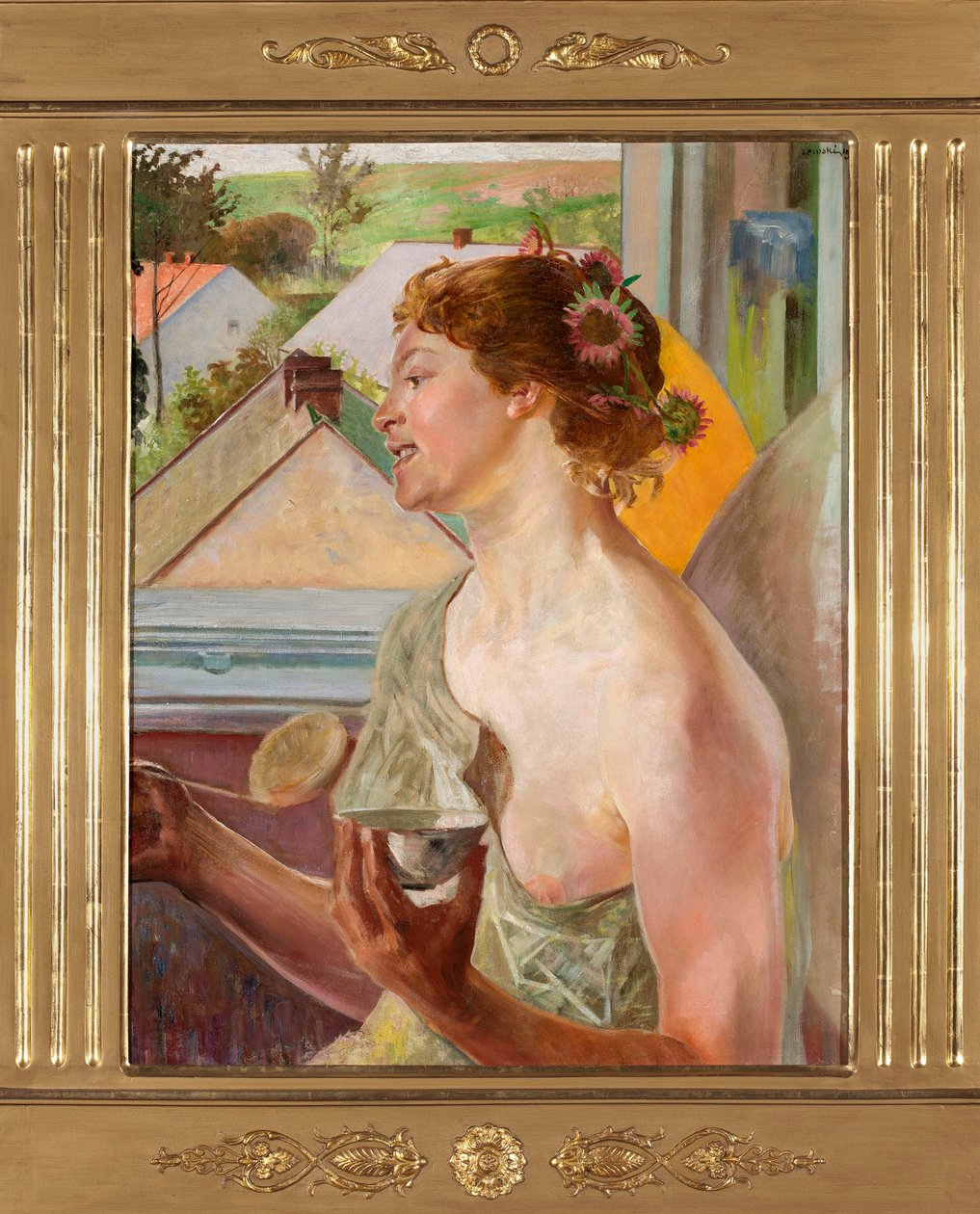 Såpbubblor (Kvinna med en skål) av Jacek Malczewski