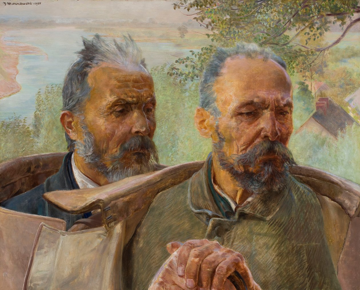 Två gamla mäns huvuden av Jacek Malczewski