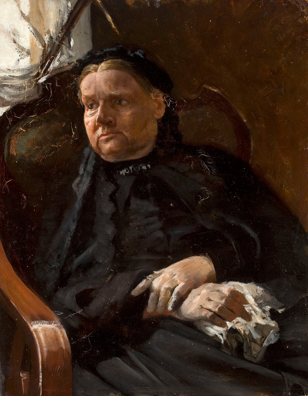 Porträtt av konstnärens mor av Jacek Malczewski