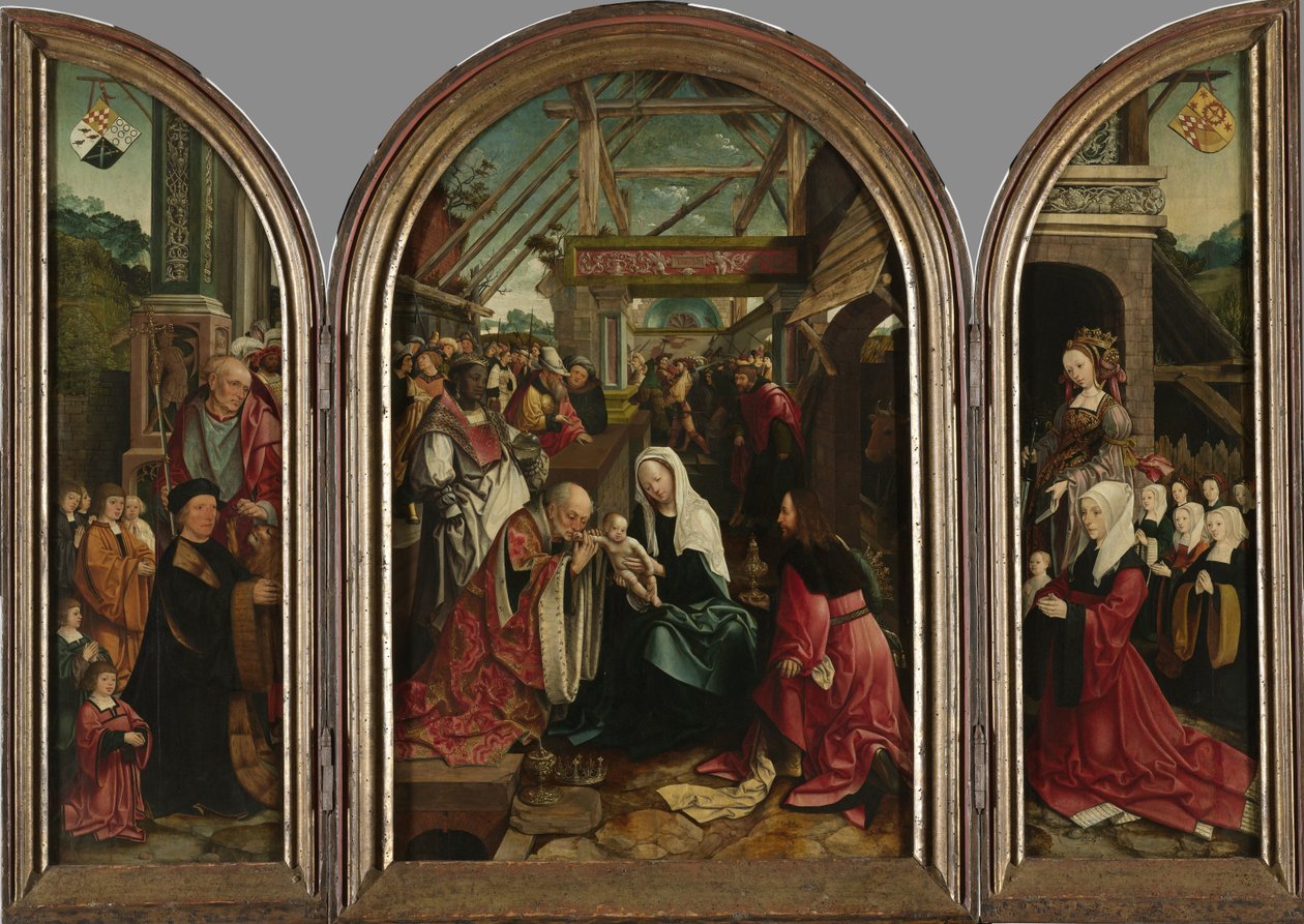 De vise kungarnas tillbedjan, 1517 av Jacob Cornelisz van Oostsanen