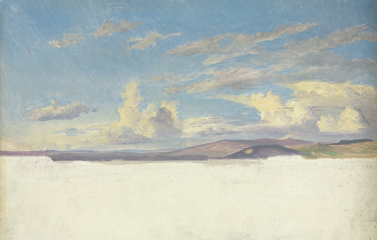 Cloud Study, ca 1830 (wc på papper på kort) av Jacob Gensler