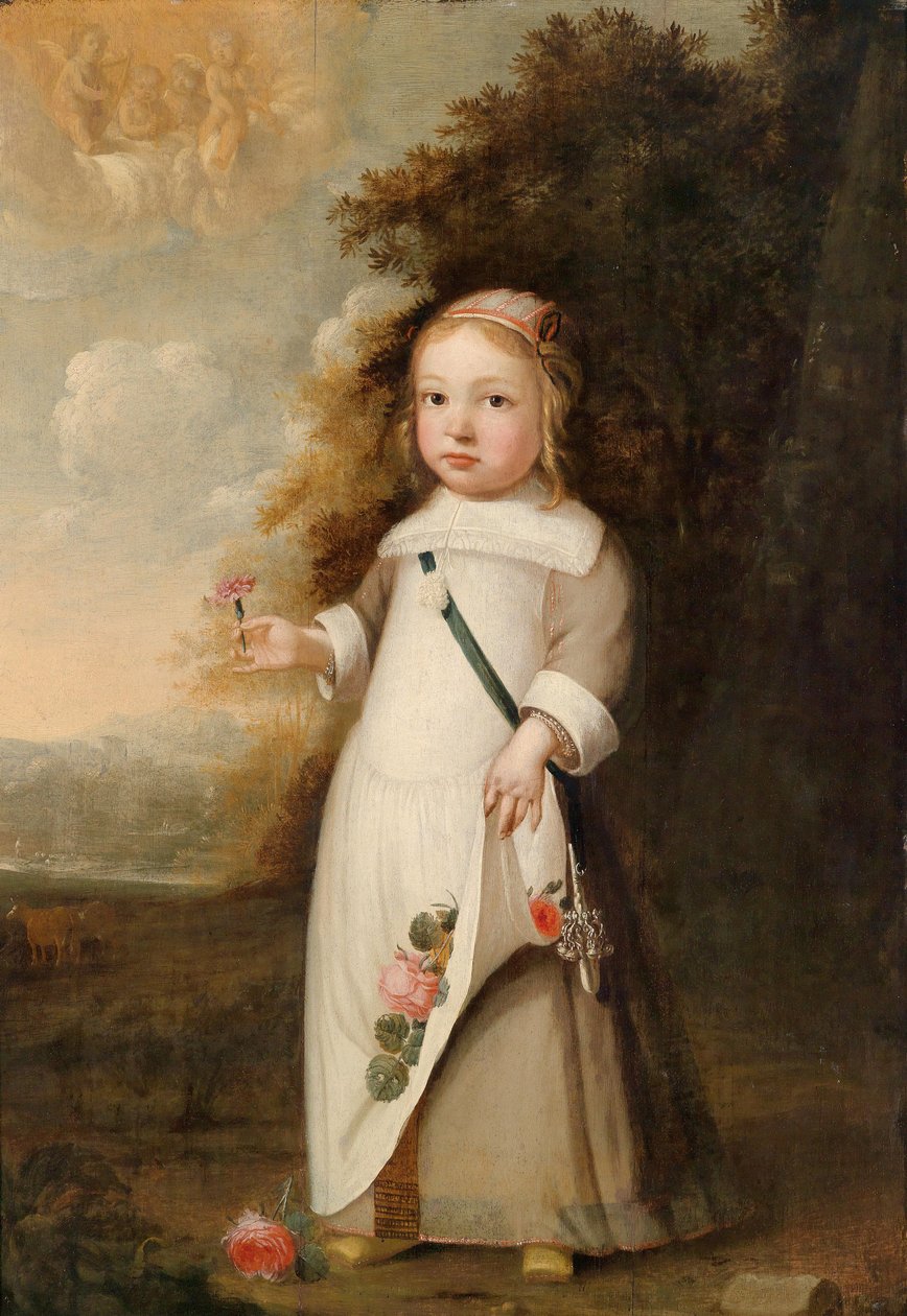 Porträtt av ett barn med en blomma av Jacob Gerritsz Cuyp