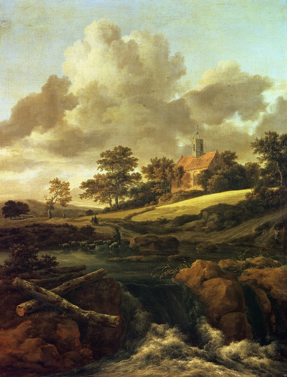 Landskap med en bäck av Jacob van Ruisdael