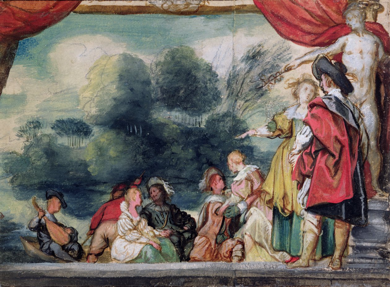Embarkment (akvarell på papper) av Jacob Jordaens