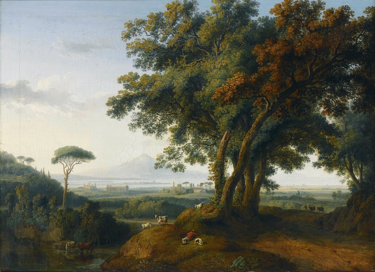 An Italian Capriccio Veduta av Jacob Philippe Hackert