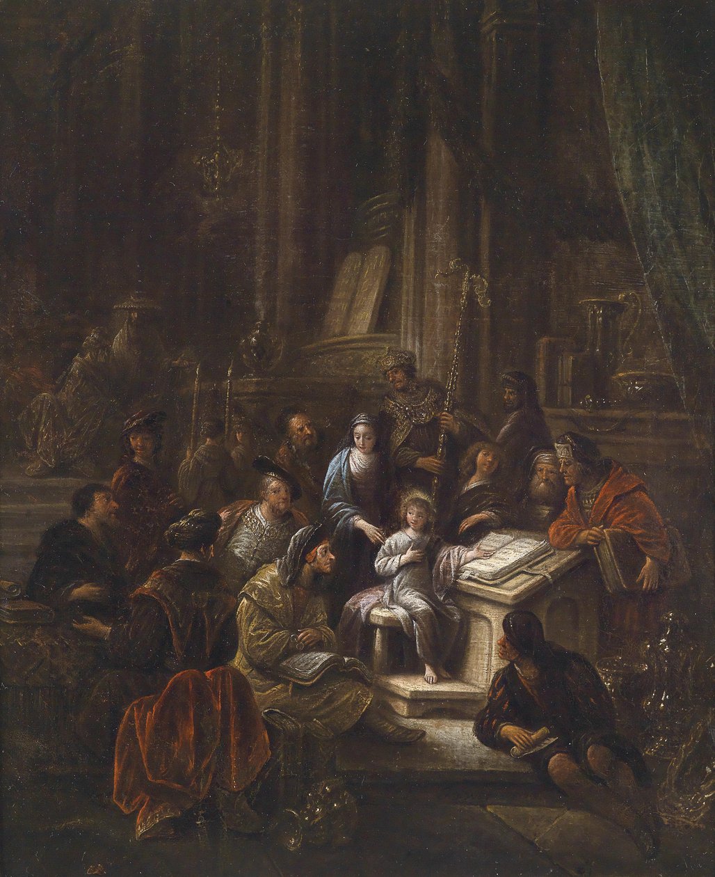 Den tolvårige Jesus i templet. av Jacob Willemsz de Wet or Wett