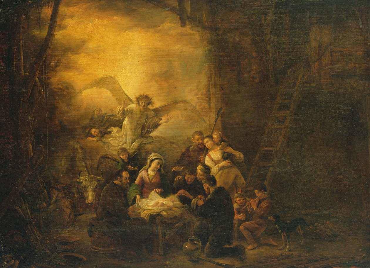Kuabudu kwa Wachungaji, c.1650 av Jacob Willemsz de Wet or Wett