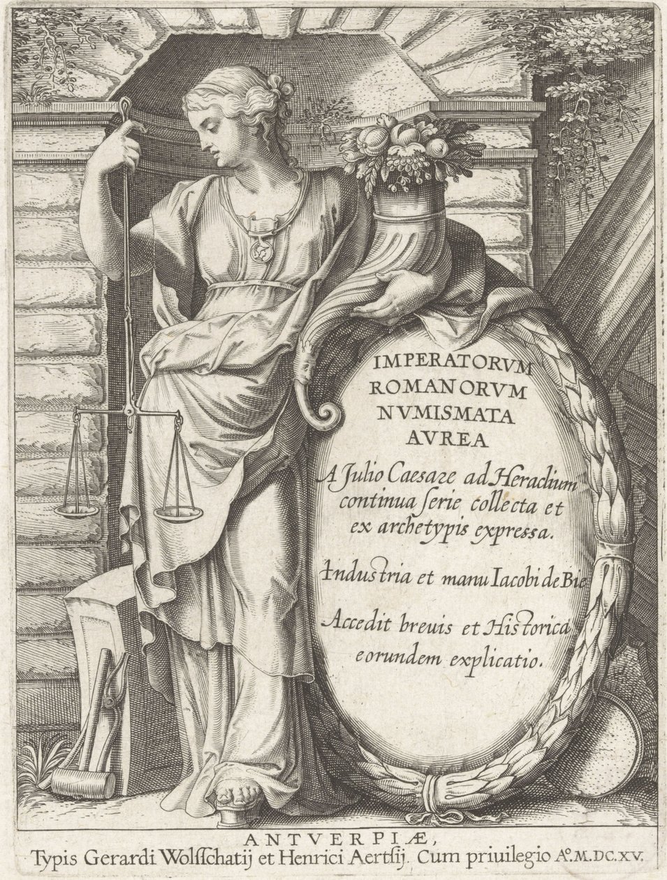 Frontispice av de romerska kejsarnas gyllene medaljer: En samling gyllene medaljer från Julius Caesar till Heraclius av Jacob de Bie