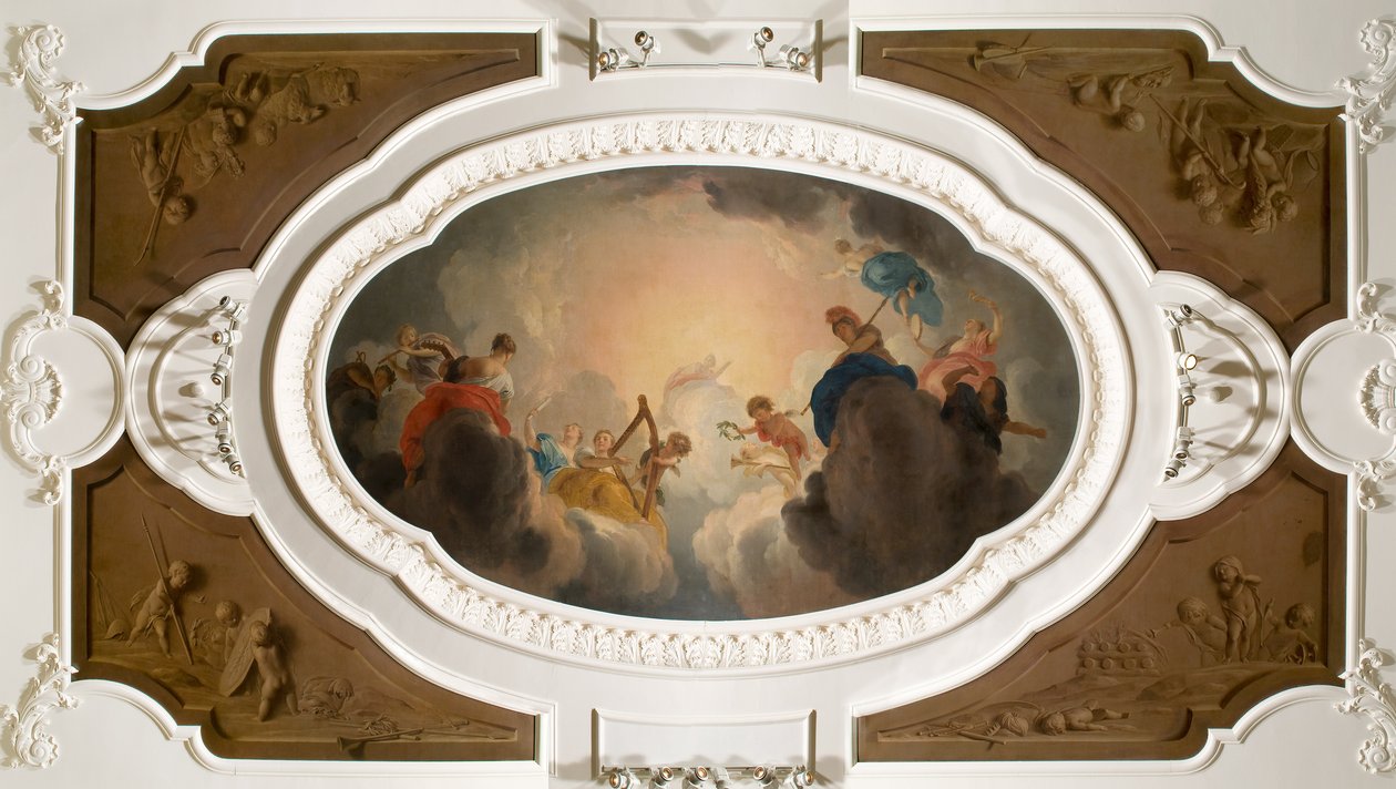 Apollo omringd door de negen muzen av Jacob de Wit
