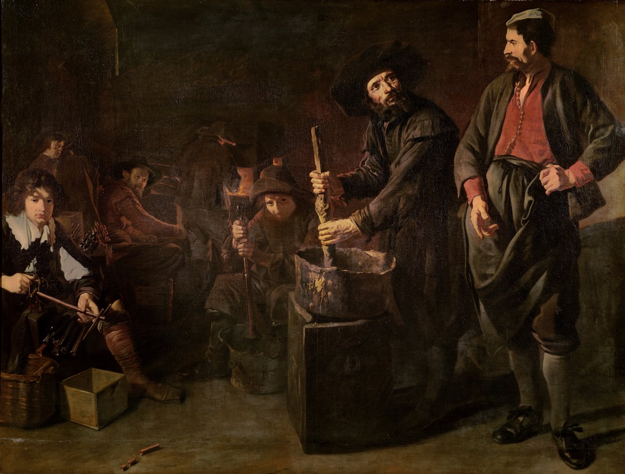 Interiör av en glasverkstad i Amsterdam av Jacob or Jacques van Loo