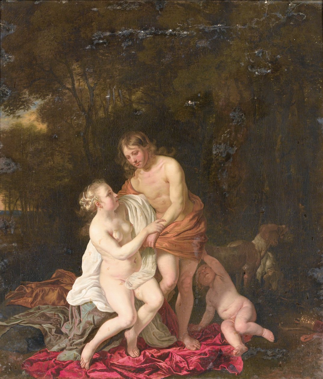 Venus och Adonis av Jacob van Loo