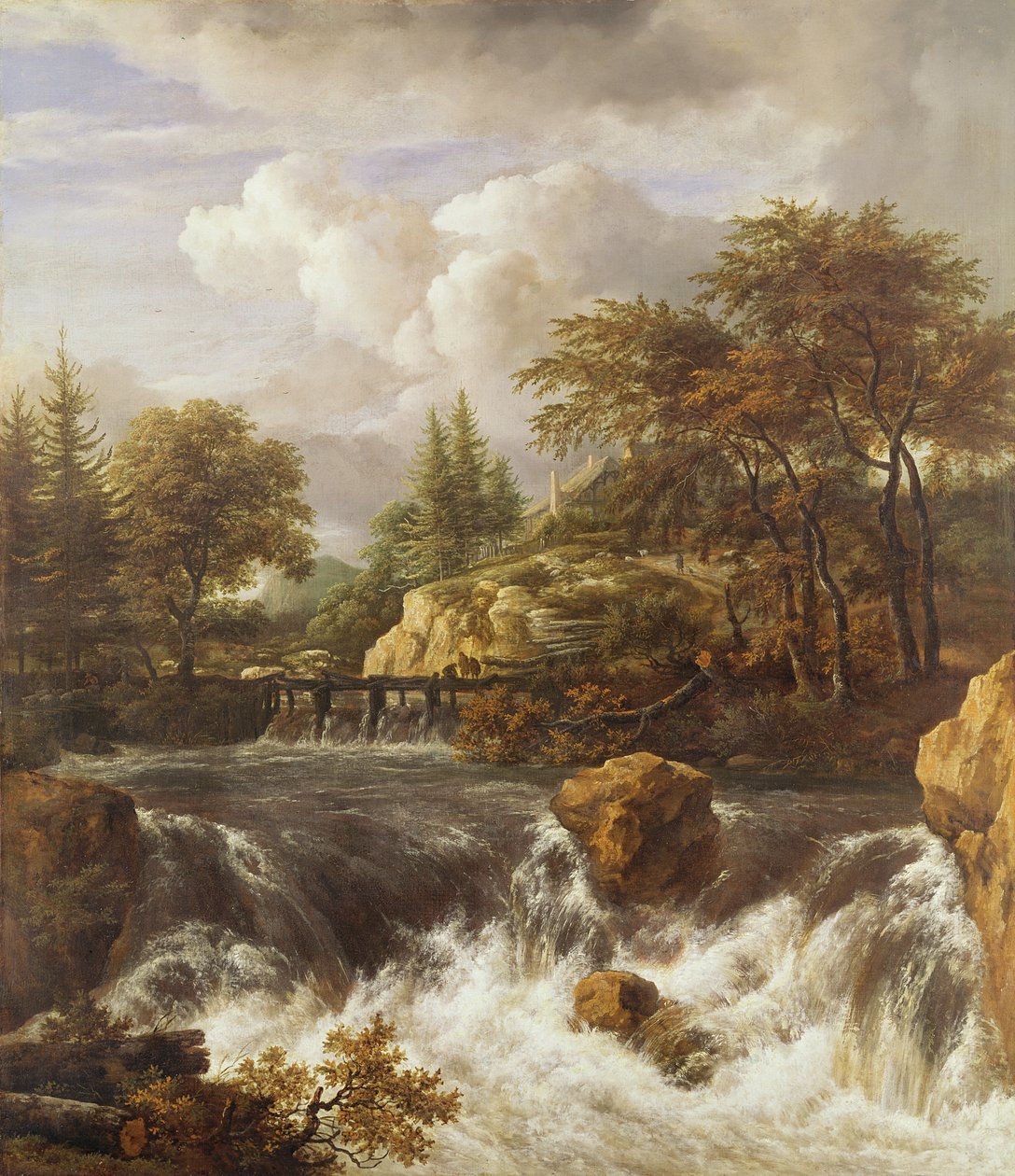 Ett vattenfall i ett stenigt landskap, ca 1660-70 av Jacob van Ruisdael
