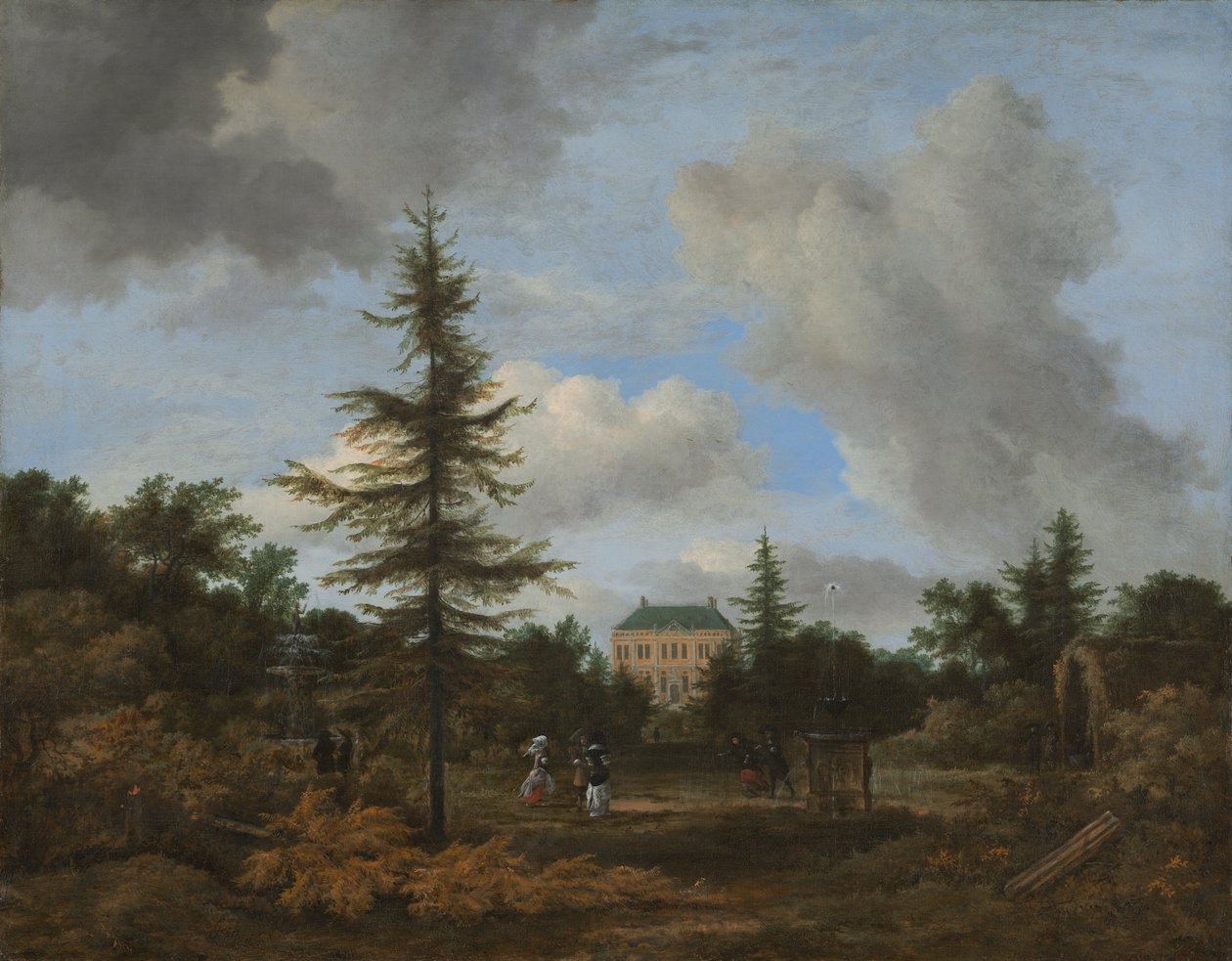 Landshus i en park av Jacob van Ruisdael