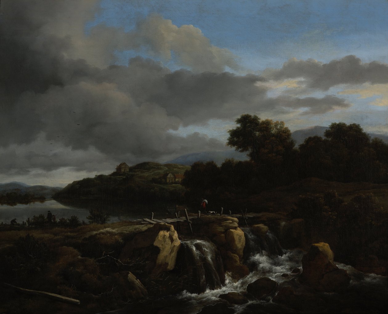 Landskap med kaskad av Jacob van Ruisdael