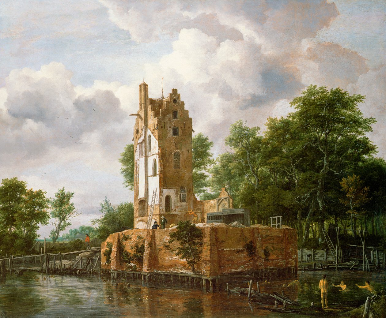 Utsikt över slottet Kostverloren på Amstel av Jacob van Ruisdael