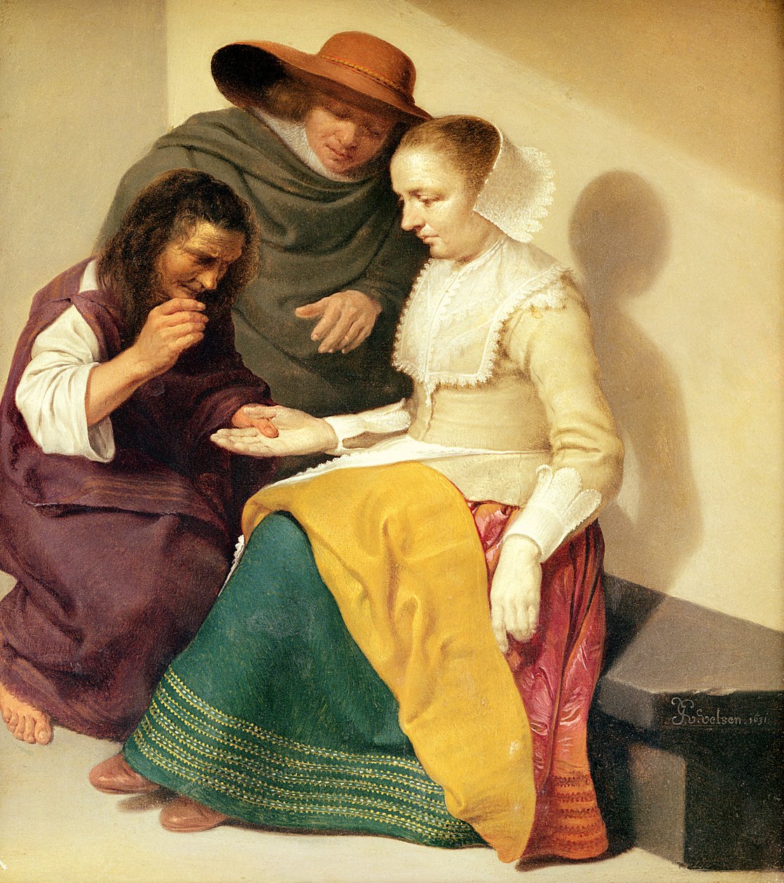 The Fortune Teller, 1631 (olja på koppar) av Jacob van Velsen