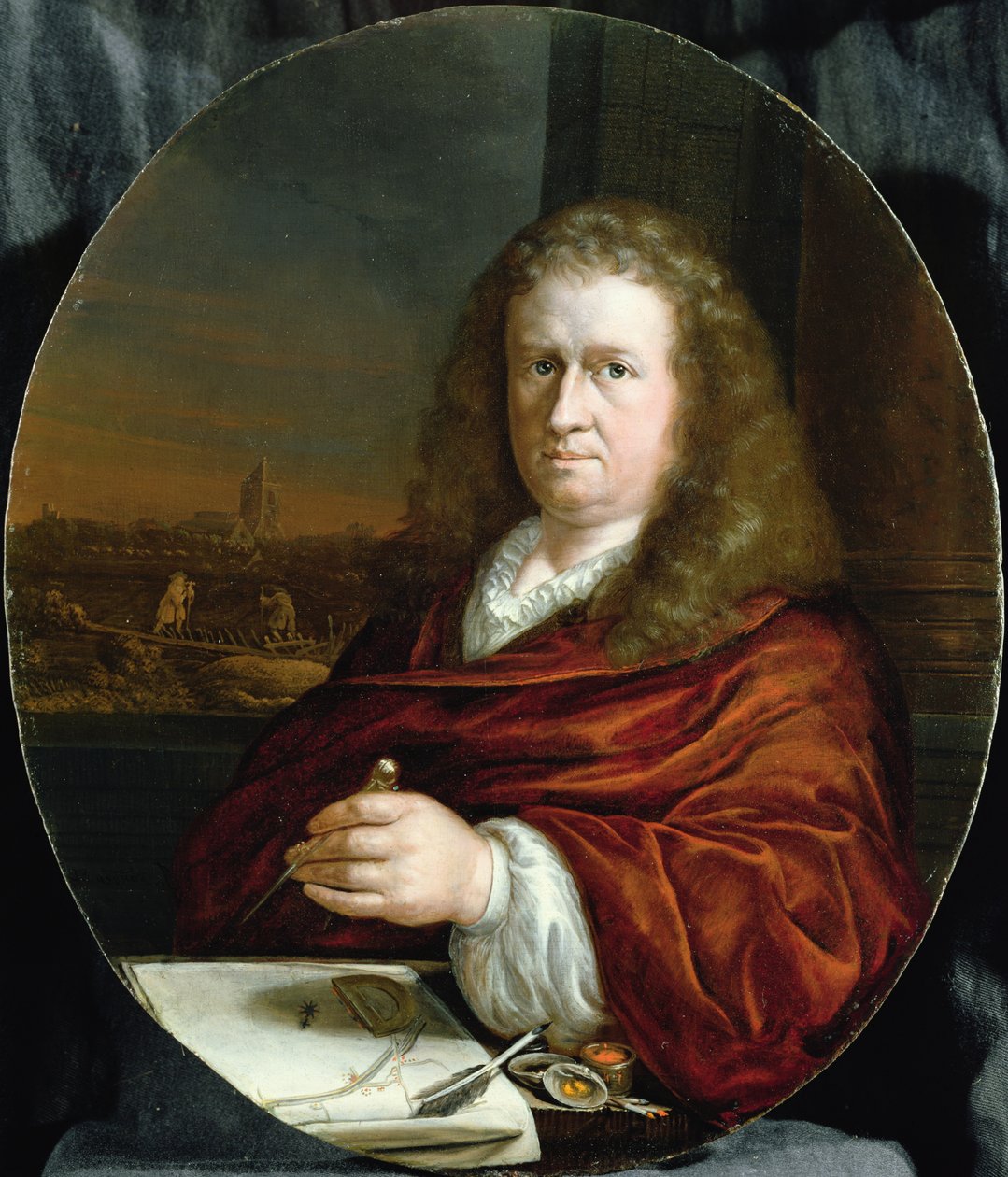 Porträtt av en lantmätare av Jacob van der Sluys