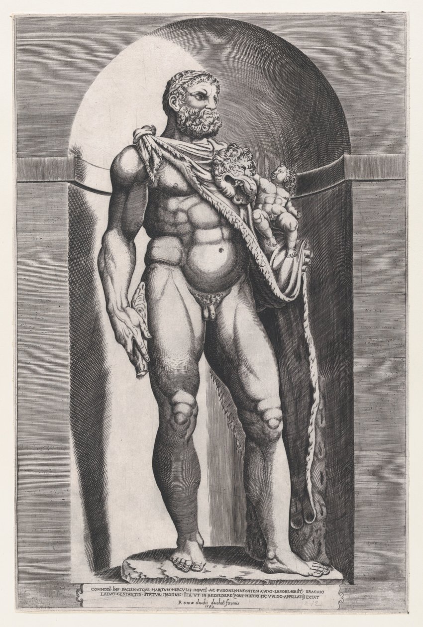 Mirror of Roman Magnificence: Emperor Commodus as Hercules, 1582., 1582. av Jacob(us) Bos.