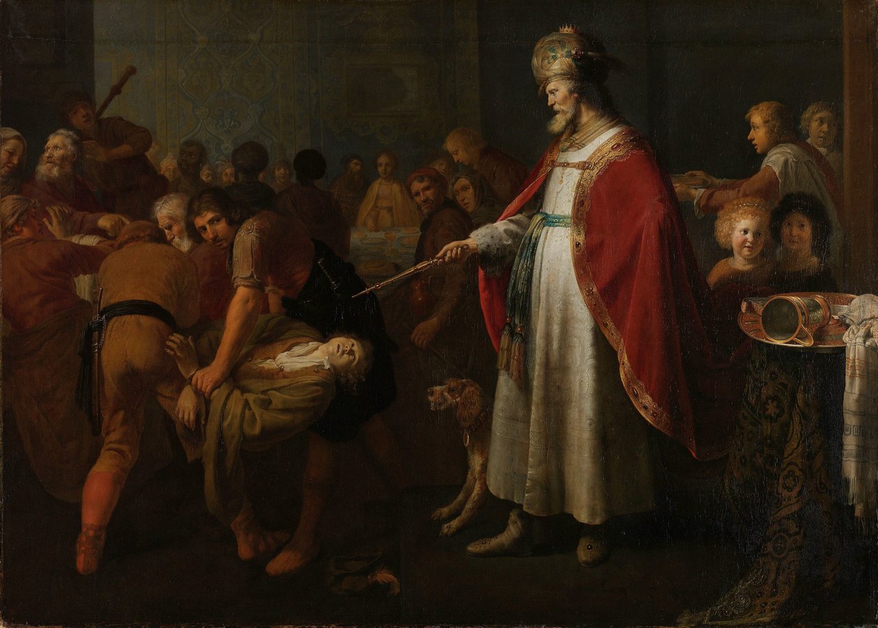 Liknelsen om den ovärdiga bröllopsgästen av Jacob Adriaensz. Backer (attributed to)