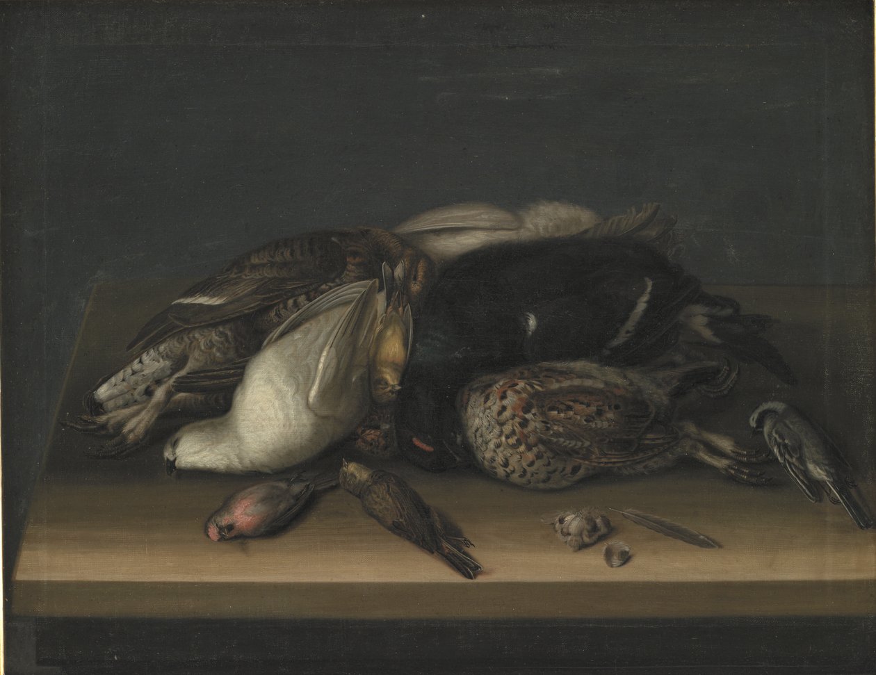 Vildfågel på ett träbord av Jacob Biltius
