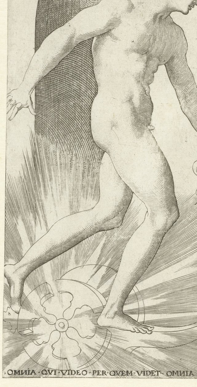Apollo med lagerkrans på en vagn Gods and Goddesses (serietitel) av Jacob Binck