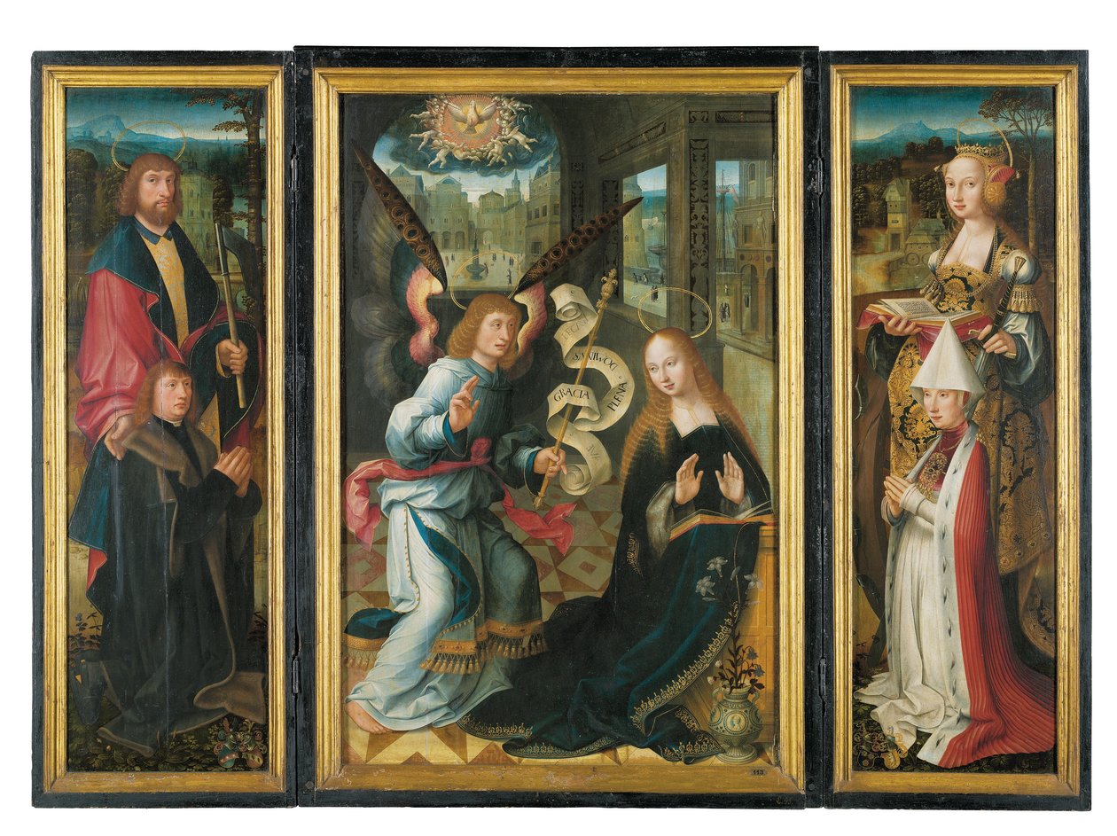 Triptyk: Bebådelsen av Jacob Claesz. von Utrecht