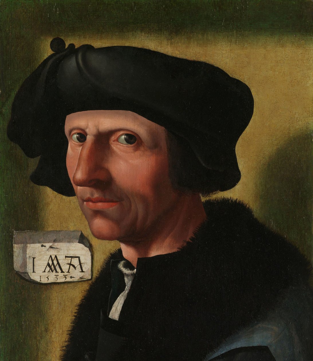 Porträtt av Jacob Cornelisz van Oostsanen (ca 1472/77-1528/33) av Jacob Cornelisz van Oostsanen (workshop of)