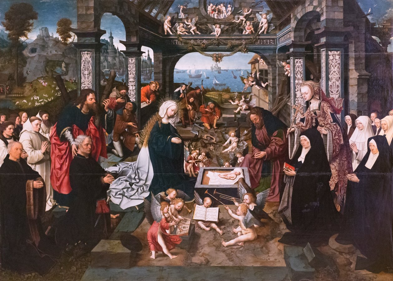 Tillbedjan av barnet av Jacob Cornelisz van Oostsanen
