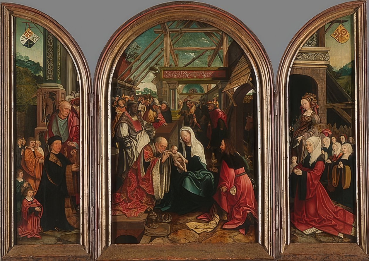 Tillbedjan av Magi. 1517 av Jacob Cornelisz van Oostsanen