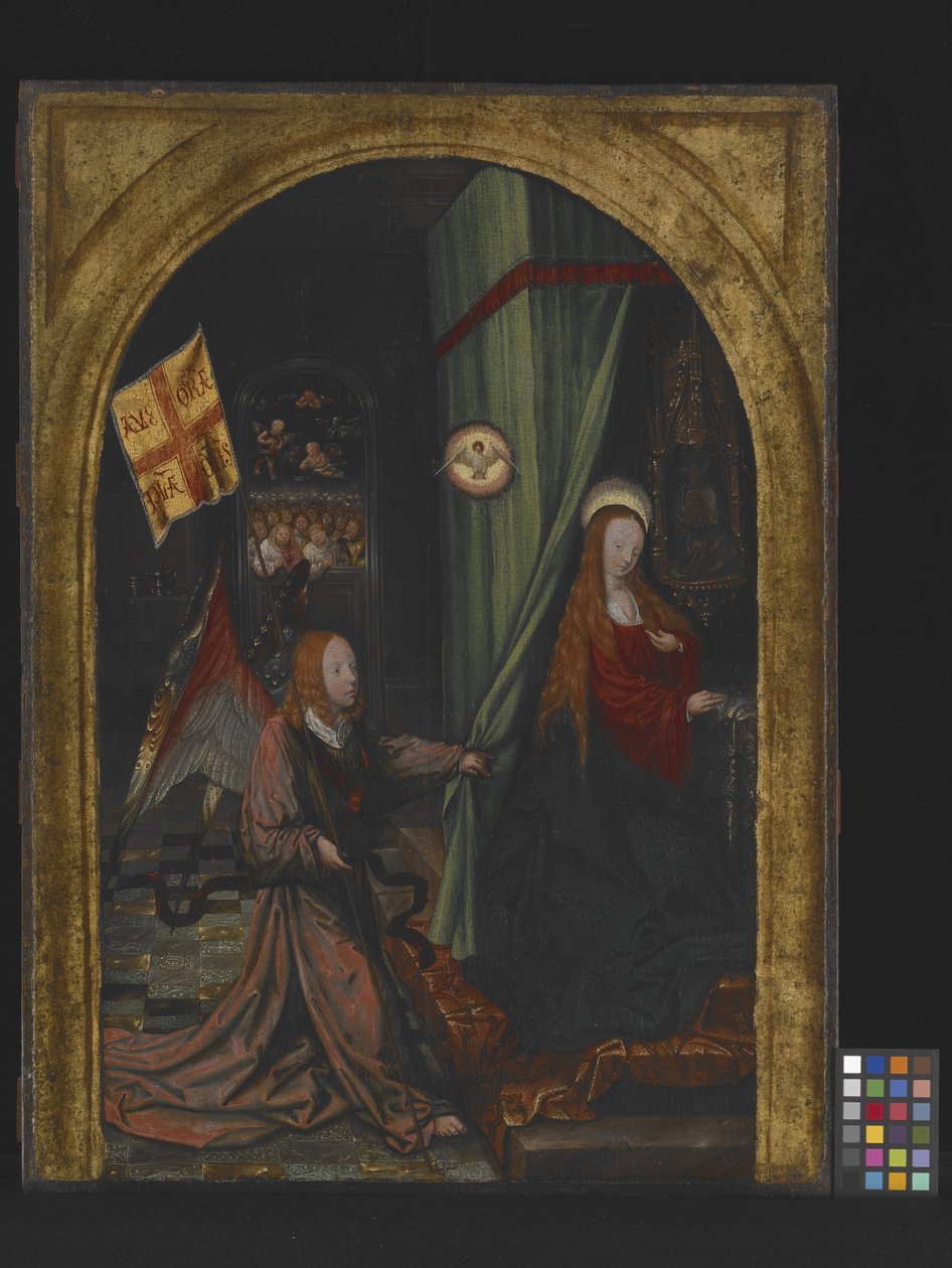 Annunciation (olja på trä) av Jacob Cornelisz van Oostsanen