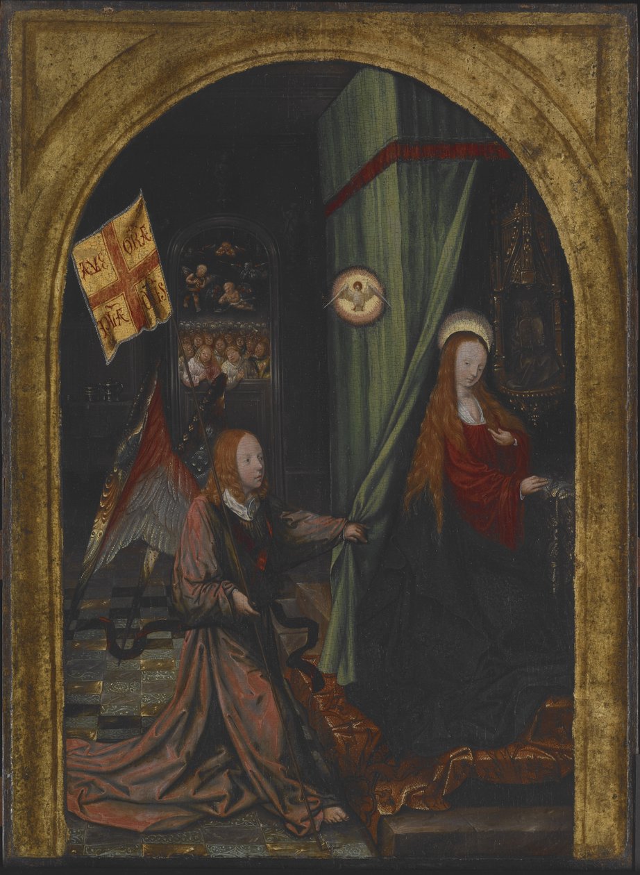 Annunciation, c.1508 (olja på trä) av Jacob Cornelisz van Oostsanen