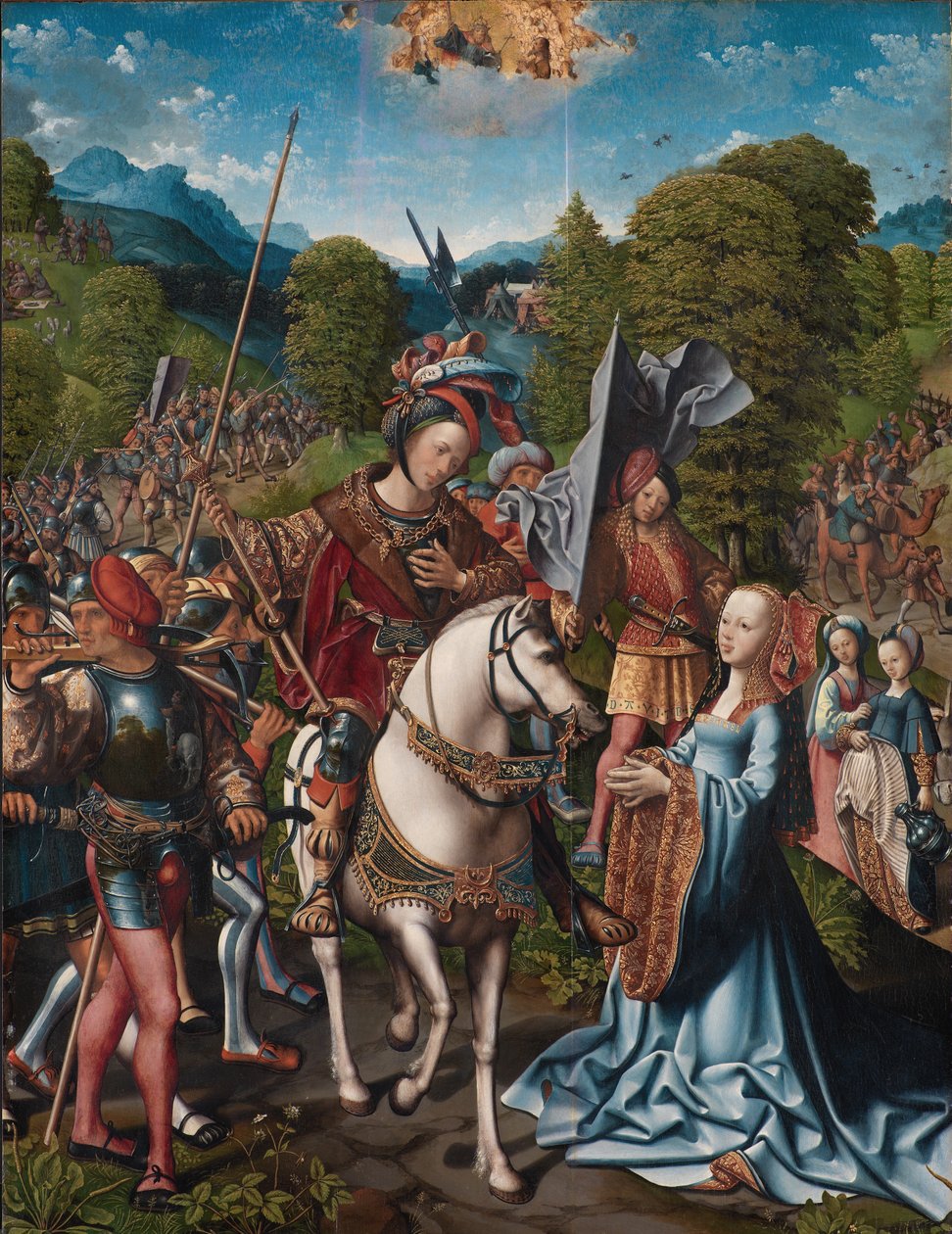 David och Abigail av Jacob Cornelisz van Oostsanen