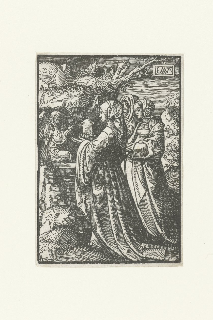 De tre Mariana vid den tomma graven The Little Passion (serietitel) av Jacob Cornelisz van Oostsanen