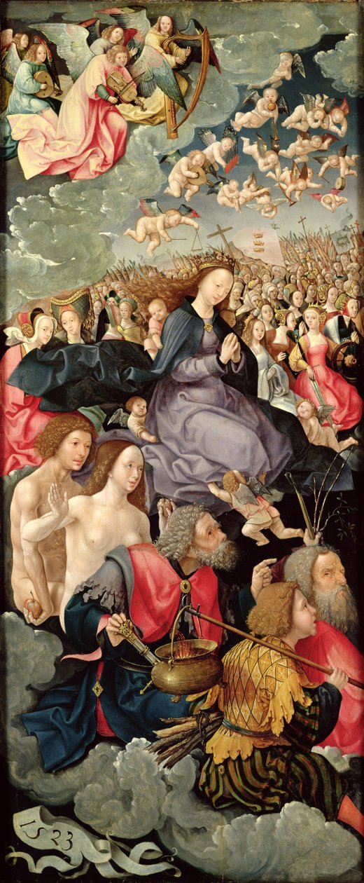Left wing of Triptych with Adoration of the Trinity, 1523  (see 242037, 242039, 242040) av Jacob Cornelisz van Oostsanen