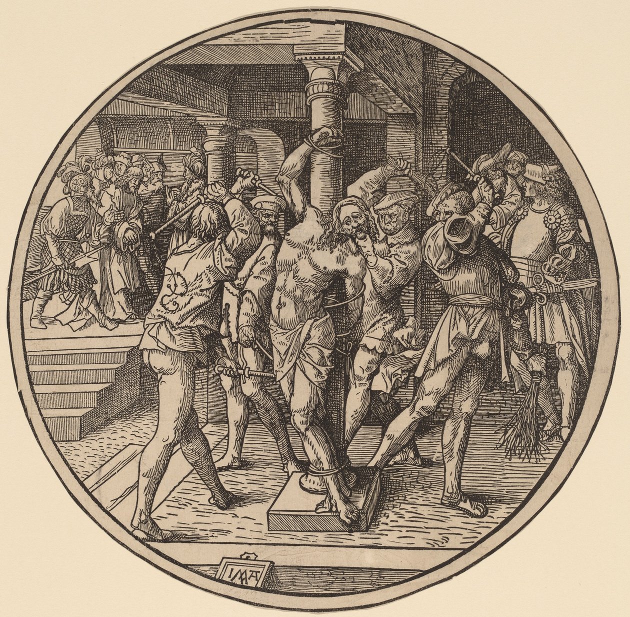 Kristi flagellation och Kristus inför Pilatus av Jacob Cornelisz van Oostsanen