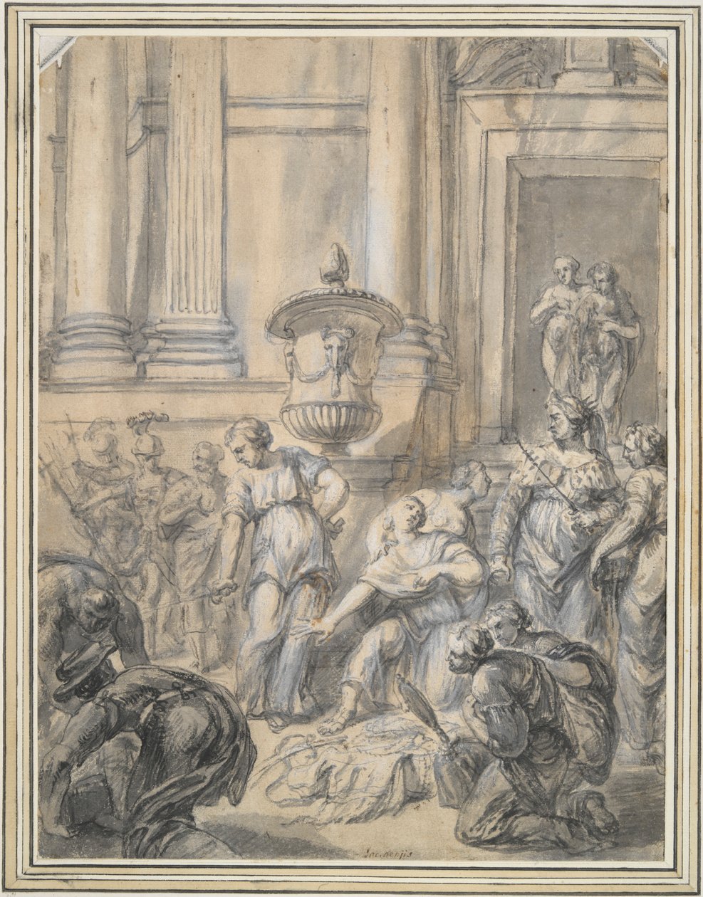 Odysseus upptäcker Akilles vid Lycomedes hov av Jacob Denys