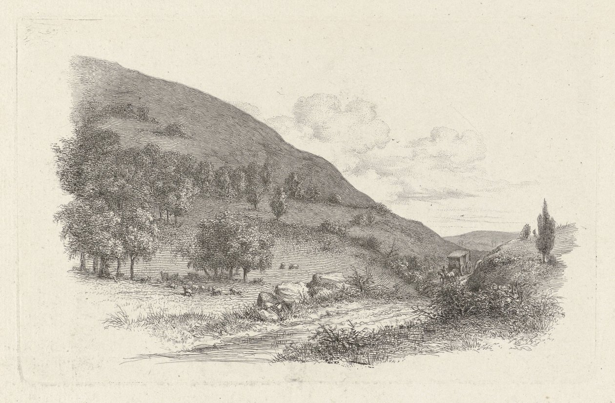 Vagn i ett landskap Studietryck / Etudes gravées (serietitel) av Jacob Ernst Marcus
