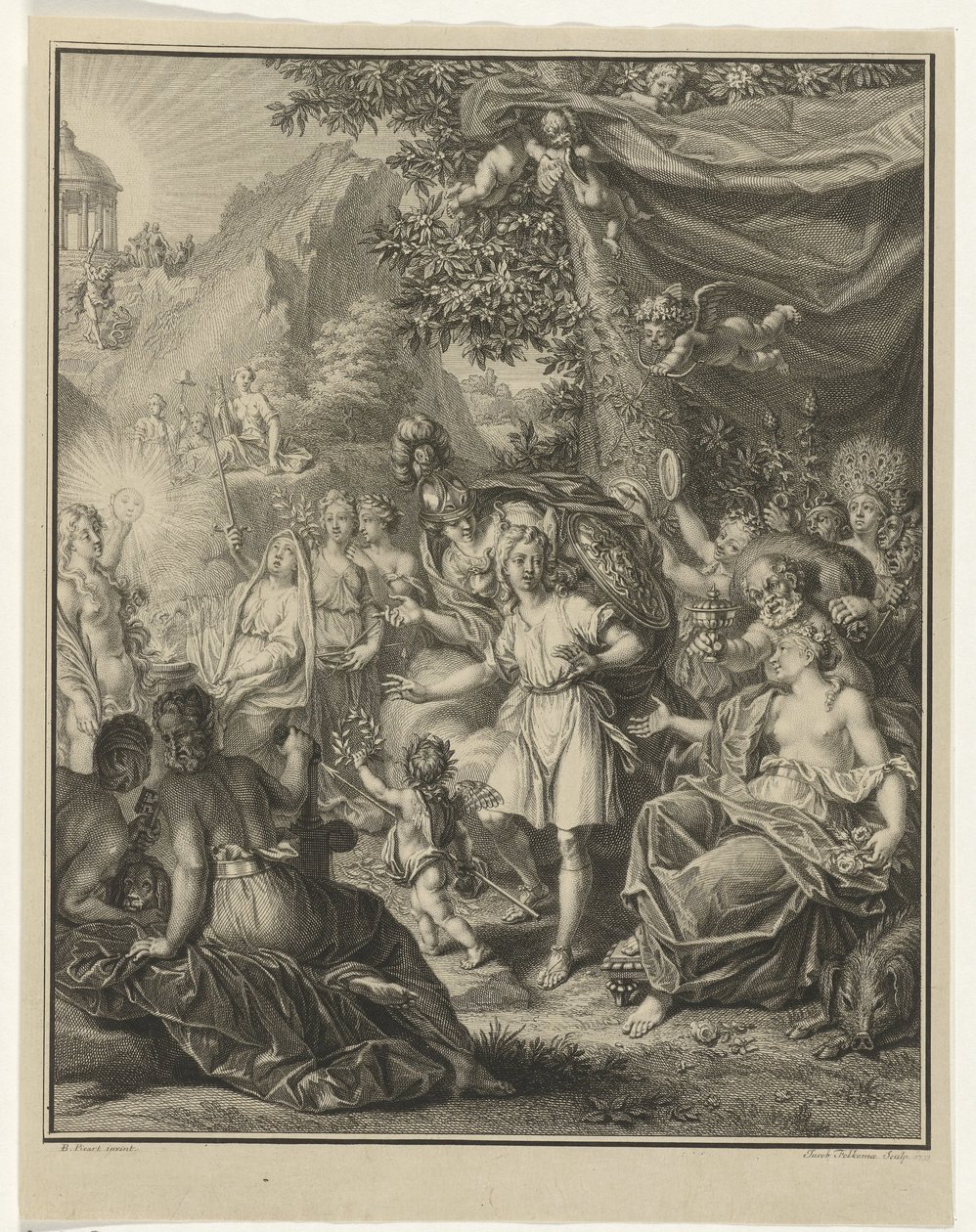 Allegorisk framställning med Telemachos och Minerva Adventures of Telemachus (serietitel) av Jacob Folkema