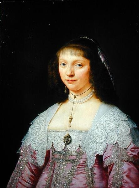 Porträtt av en ung kvinna (olja på panel) av Jacob Fransz van der Merck