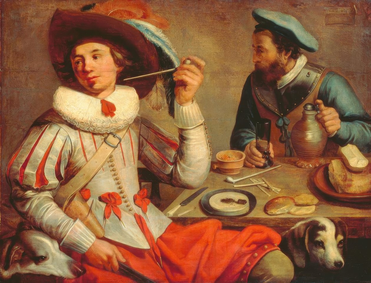 Två soldater vid ett bord av Jacob Gerritsz Cuyp