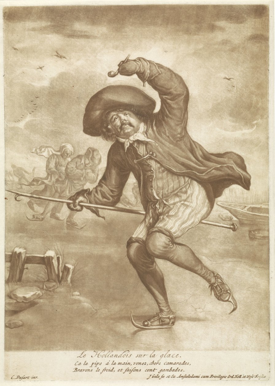 skridskoåkare Le Hollandois sur la glace (titel på objekt) av Jacob Gole
