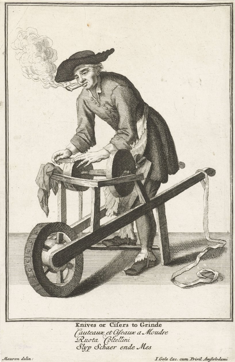 Scharensliep Straatventers i Londen (serietitel) The Cryes of the City of London (serietitel) av Jacob Gole